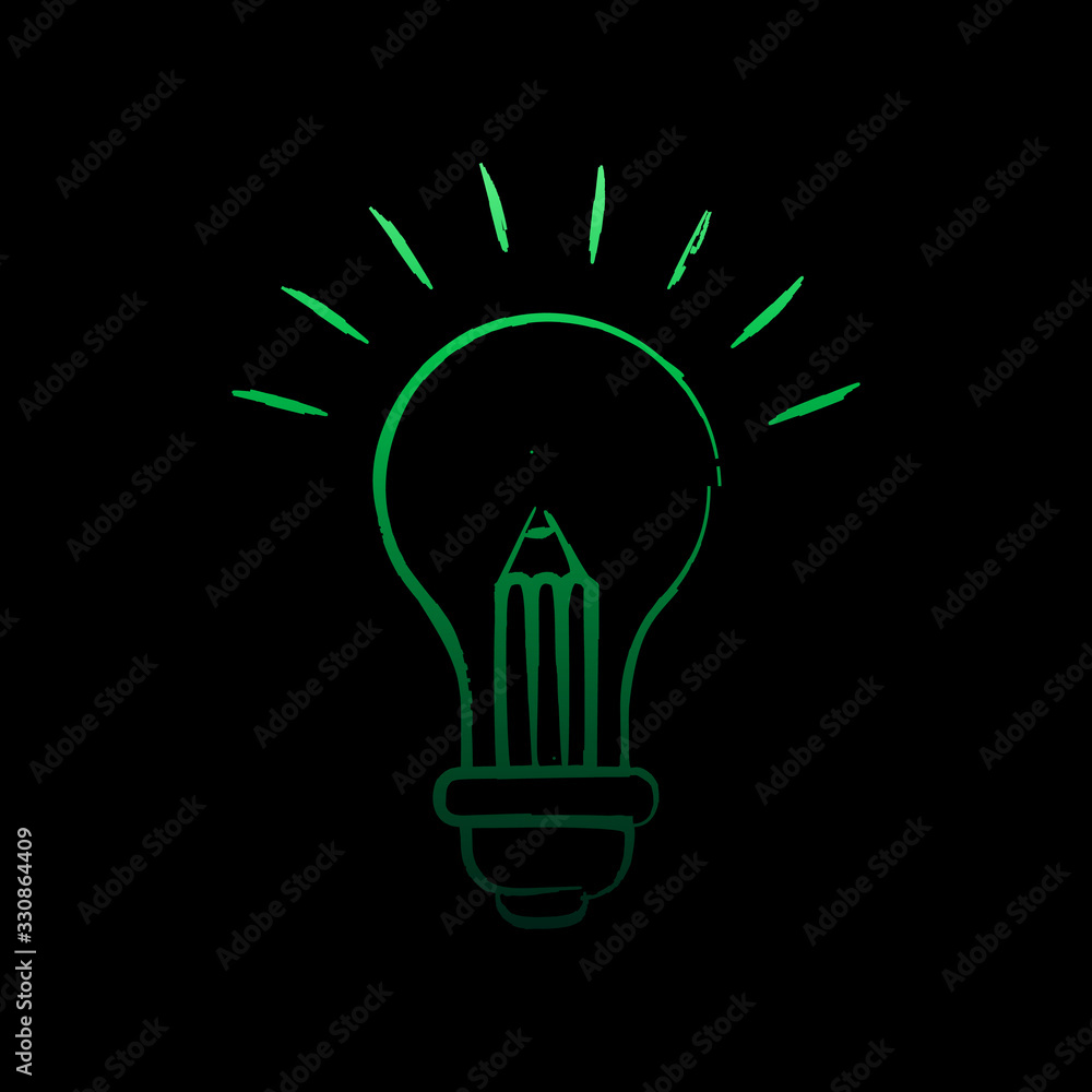 Poster light bulb and pencil nolan icon. simple thin line, outline vector of creative idea icons for ui and