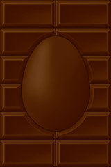 Easter Chocolate Bar Style Vertical Blank Template with Chocolate Egg in the Middle Creative Concept for Your Design - Brown on Similar Background - Gradient Graphic