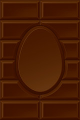 Easter Chocolate Bar Style Vertical Blank Template with Flat Chocolate Egg in the Middle Creative Concept for Your Design - Brown on Similar Background - Gradient Graphic
