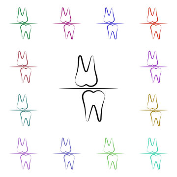 Bruxism, bite block multi color style icon. Simple thin line, outline vector of dentist icons for ui and ux, website or mobile application