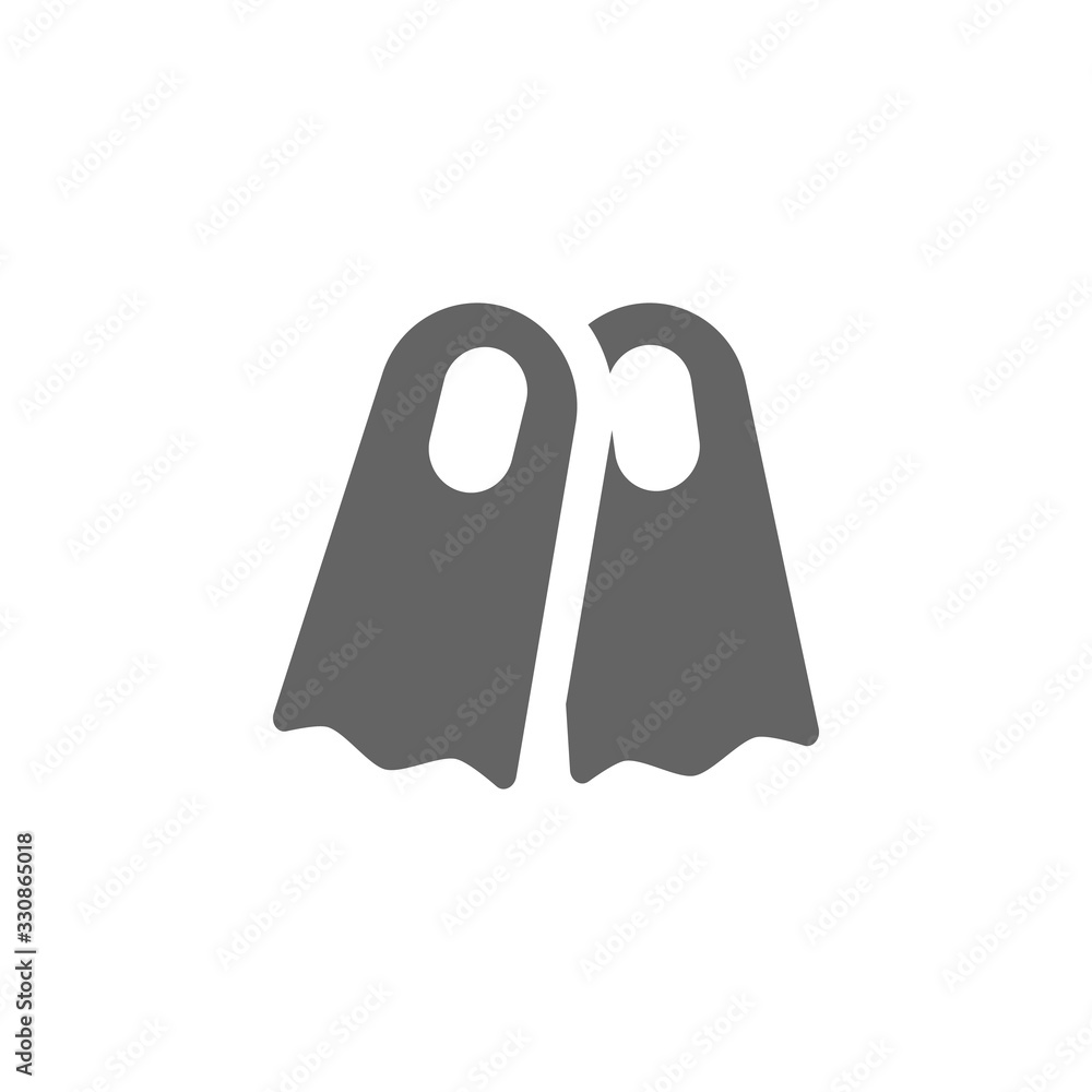 Poster diving fins icon. simple vector summer icons for ui and ux, website or mobile application