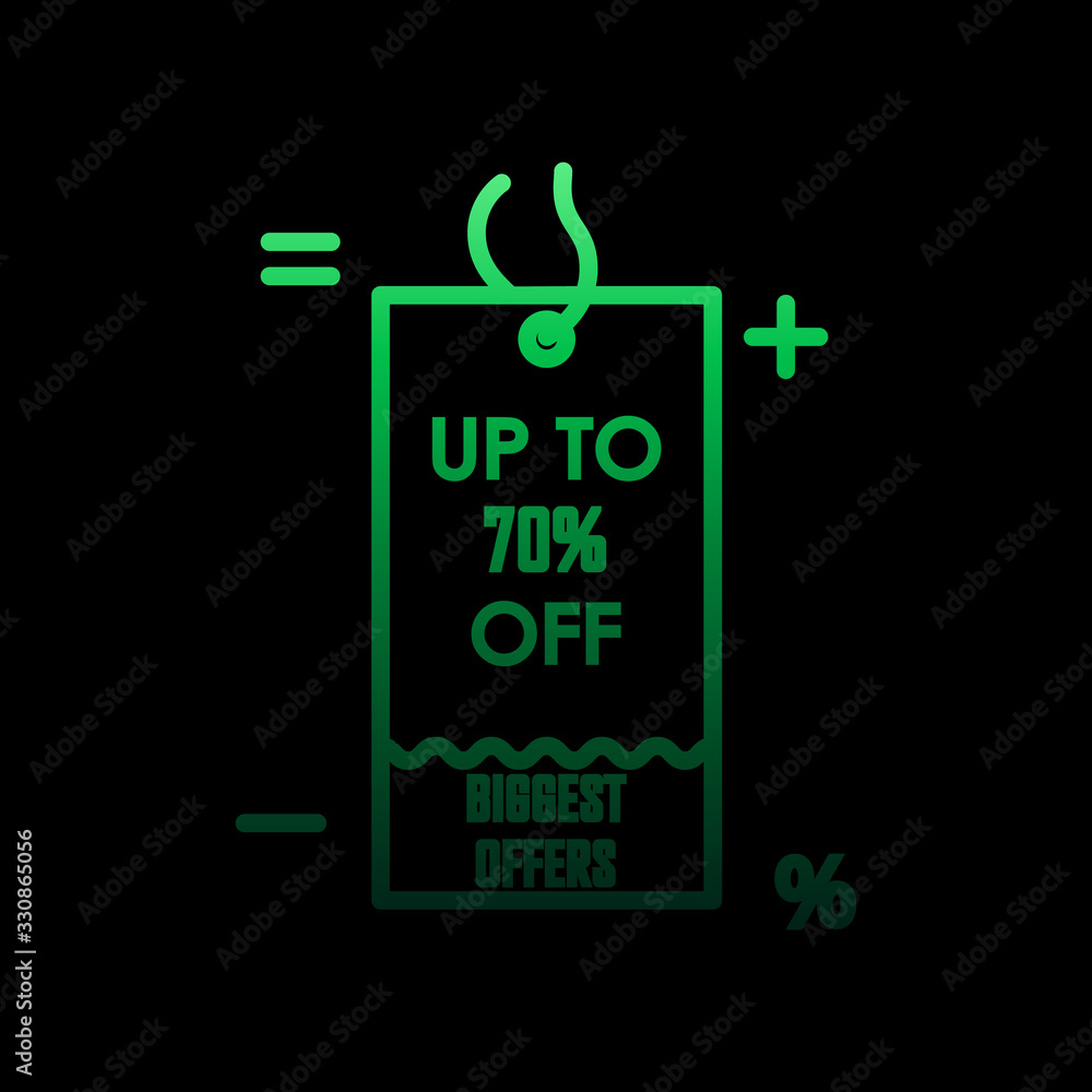 Poster sticker tag 70 nolan icon. simple thin line, outline vector of discount tag icons for ui and ux, web