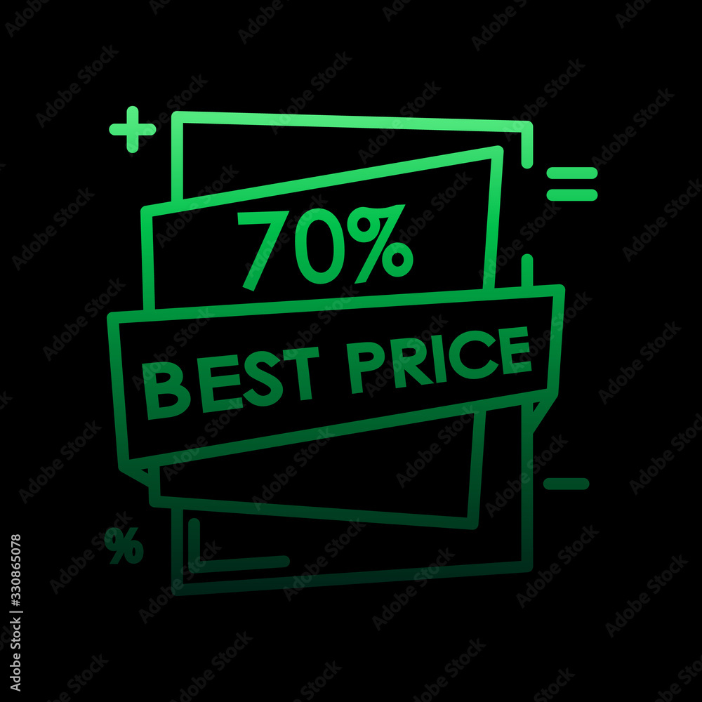 Poster sticker tag 70 nolan icon. simple thin line, outline vector of discount tag icons for ui and ux, web