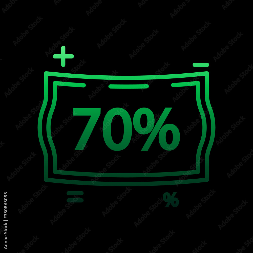 Poster sticker tag 70 nolan icon. simple thin line, outline vector of discount tag icons for ui and ux, web