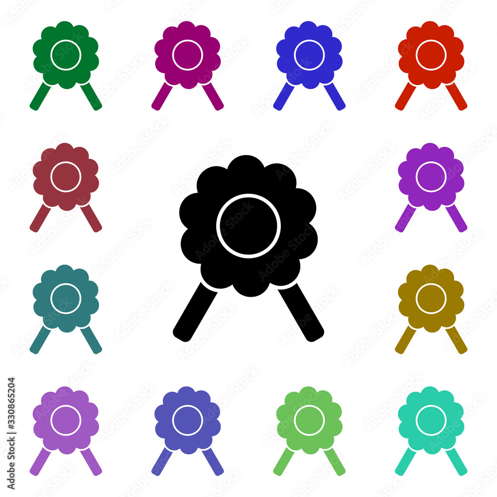 Poster badge, certification, medal multi color style icon. simple glyph, flat vector of ecology icons for u