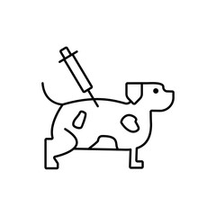 Dog, injection icon. Simple line, outline vector elements of veterinary icons for ui and ux, website or mobile application