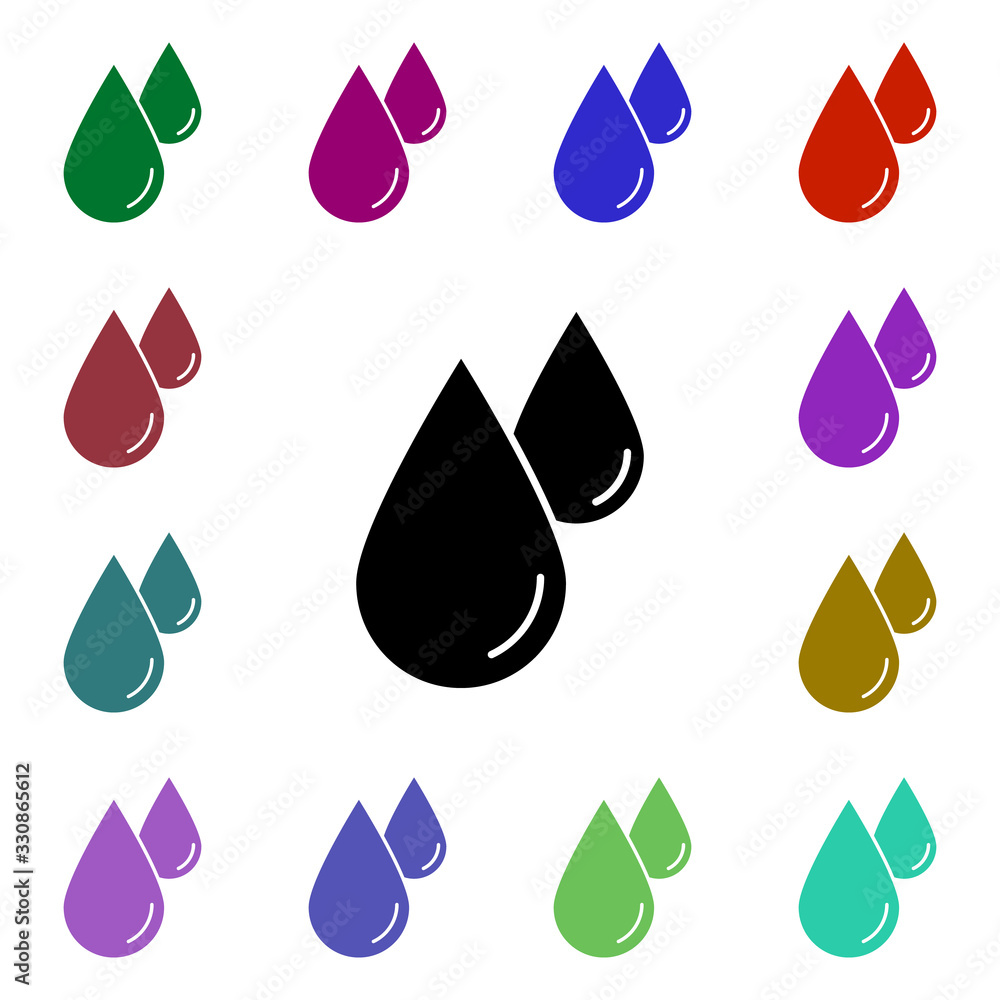 Aufkleber drop, fluid, liquid multi color style icon. simple glyph, flat vector of ecology icons for ui and ux
