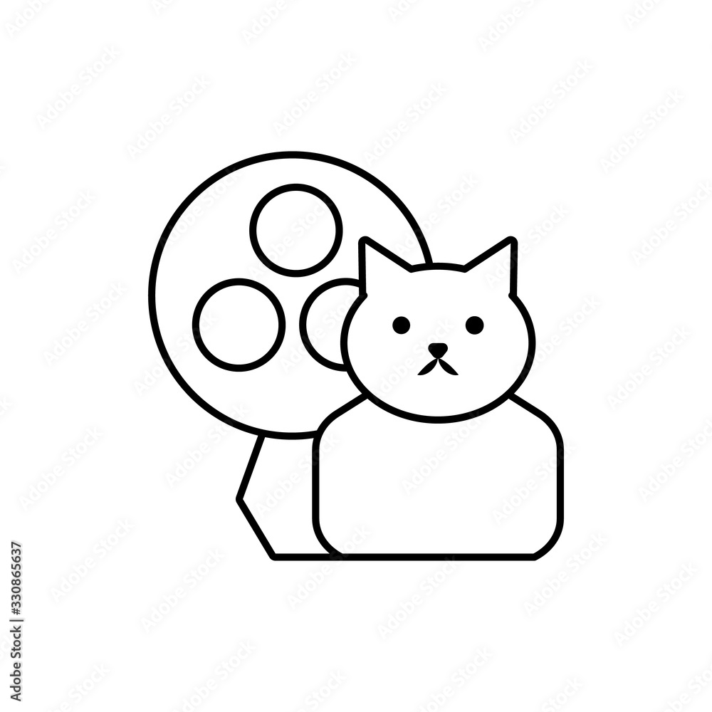 Poster cat, lamp icon. simple line, outline vector elements of veterinary icons for ui and ux, website or m