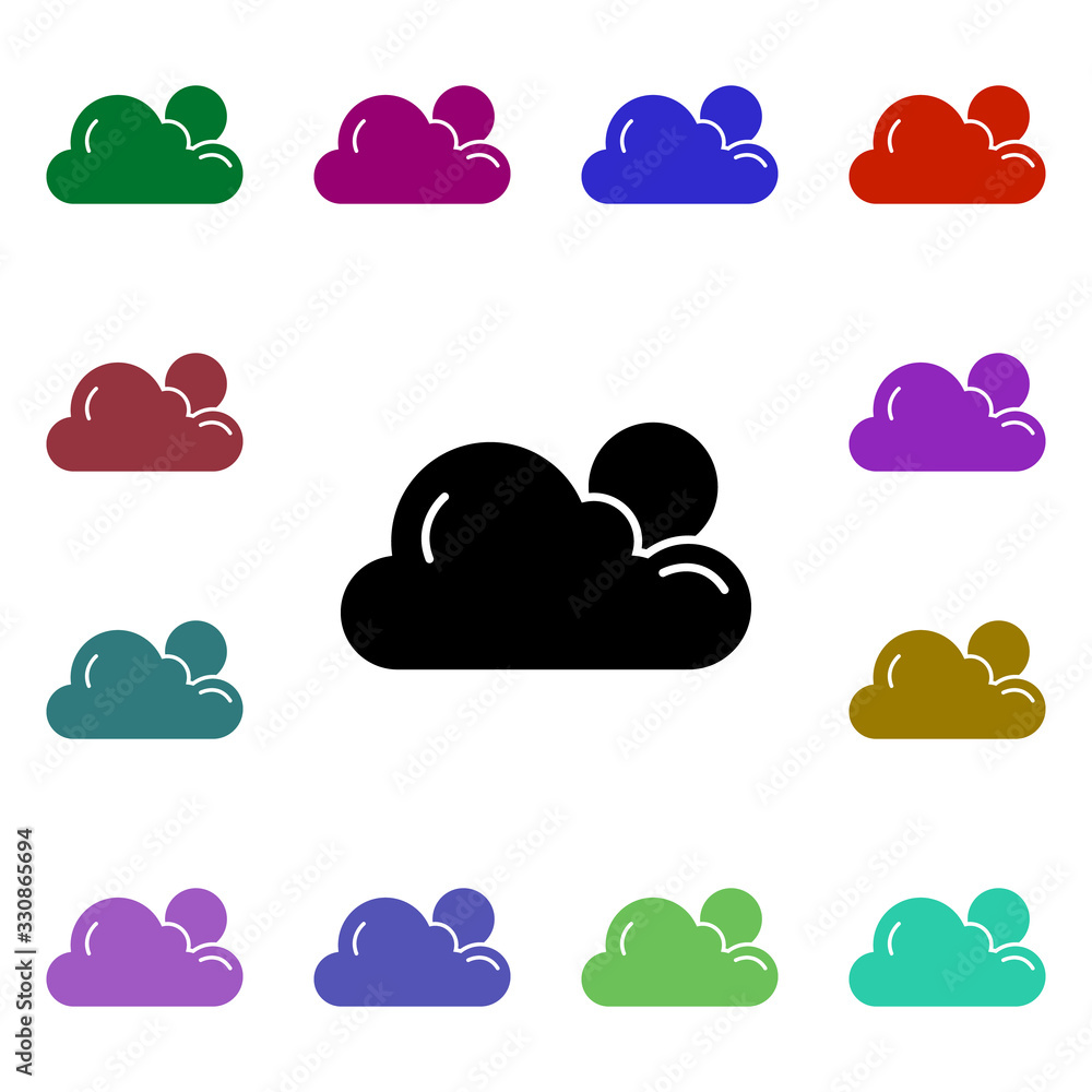 Poster cloud, forecast, sun multi color style icon. simple glyph, flat vector of ecology icons for ui and u