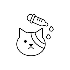 Cat, pipette icon. Simple line, outline vector elements of veterinary icons for ui and ux, website or mobile application