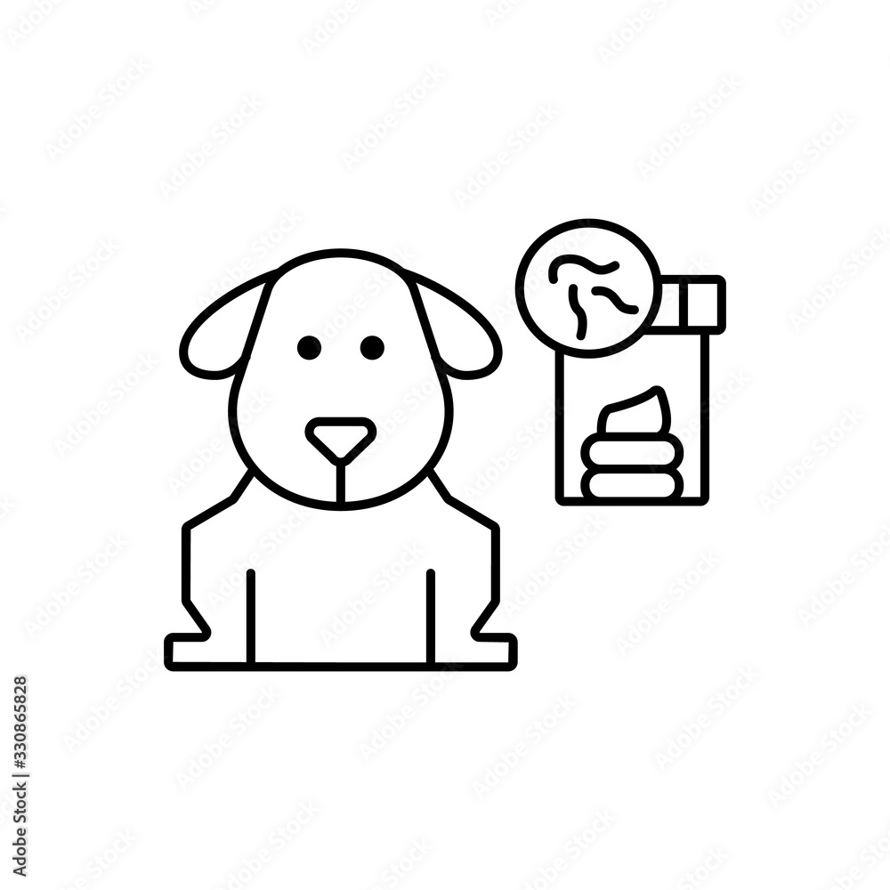Poster dog, analysis icon. simple line, outline vector elements of veterinary icons for ui and ux, website 
