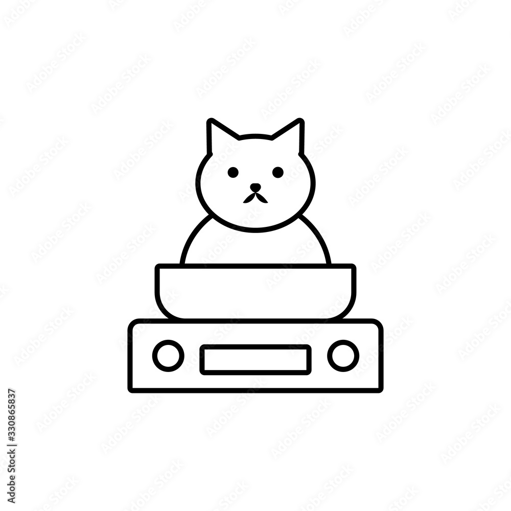 Poster cat, libra icon. simple line, outline vector elements of veterinary icons for ui and ux, website or 