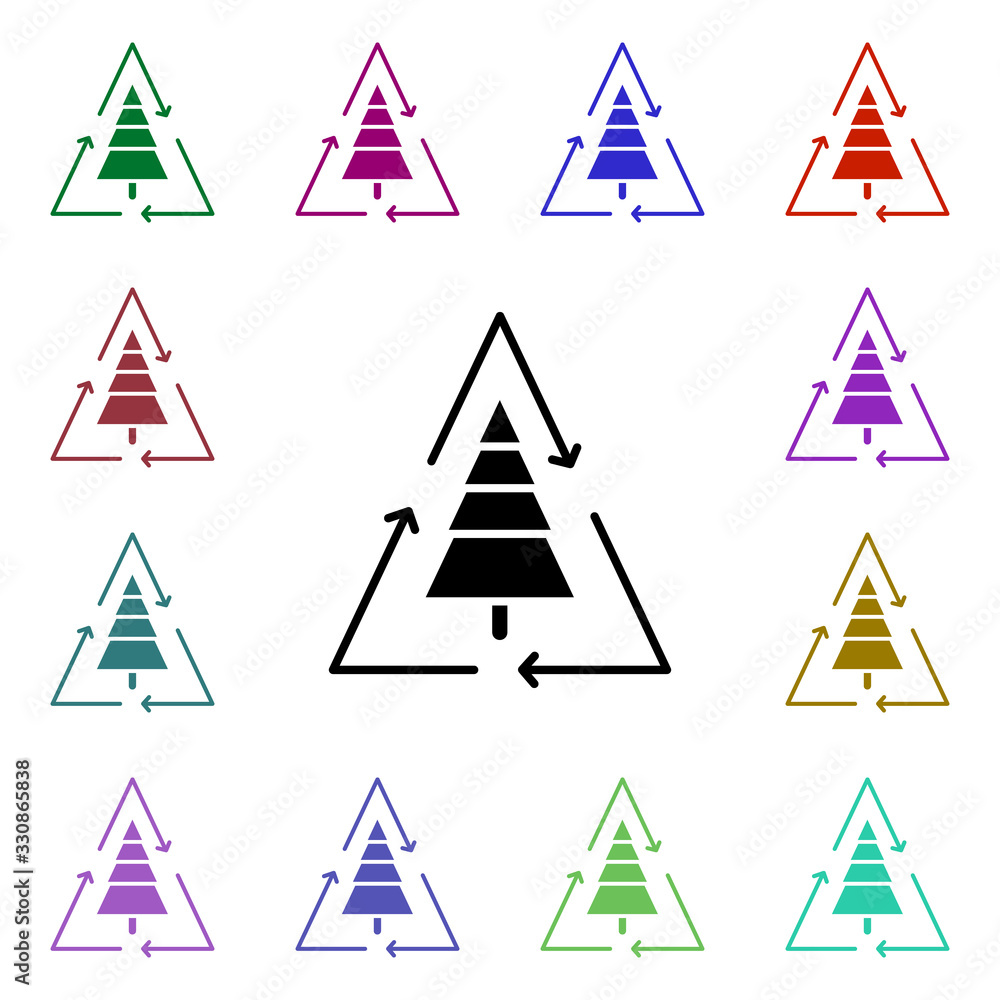 Poster forest, tree multi color style icon. simple glyph, flat vector of ecology icons for ui and ux, websi