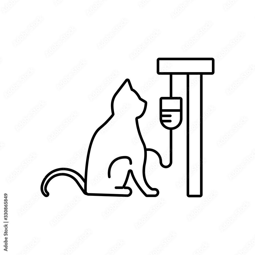 Poster cat, system icon. simple line, outline vector elements of veterinary icons for ui and ux, website or