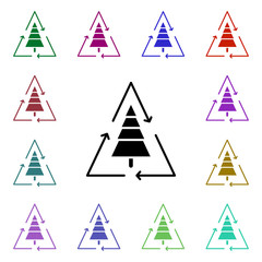 Forest, tree multi color style icon. Simple glyph, flat vector of ecology icons for ui and ux, website or mobile application