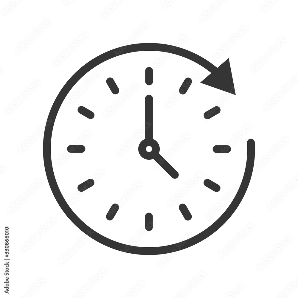 Wall mural clockwise rotation vector icon. passage of time.