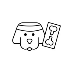 Dog, been, broken icon. Simple line, outline vector elements of veterinary icons for ui and ux, website or mobile application