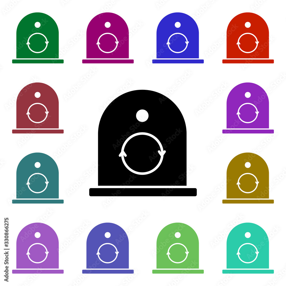 Poster glass container multi color style icon. simple glyph, flat vector of ecology icons for ui and ux, we