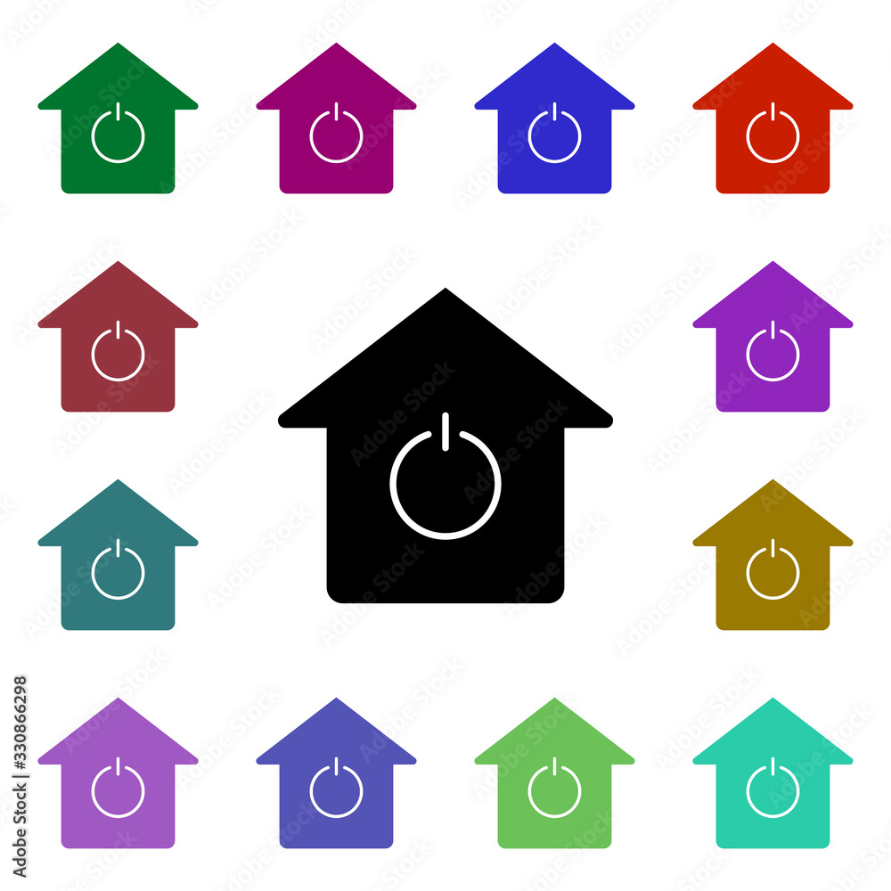 Aufkleber home, switch multi color style icon. simple glyph, flat vector of ecology icons for ui and ux, websi