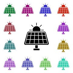 Solar energy multi color style icon. Simple glyph, flat vector of ecology icons for ui and ux, website or mobile application