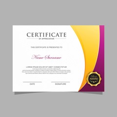 Modern trendy certificate template and background