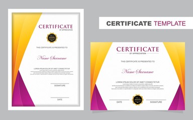 Certificate set template,Vertical and Horizontal