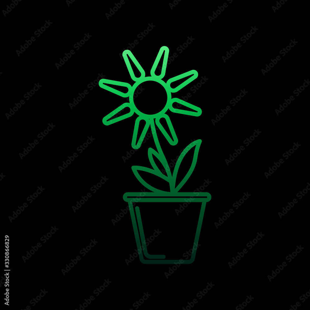 Aufkleber daisy in pot nolan icon. simple thin line, outline vector of flower icons for ui and ux, website or 