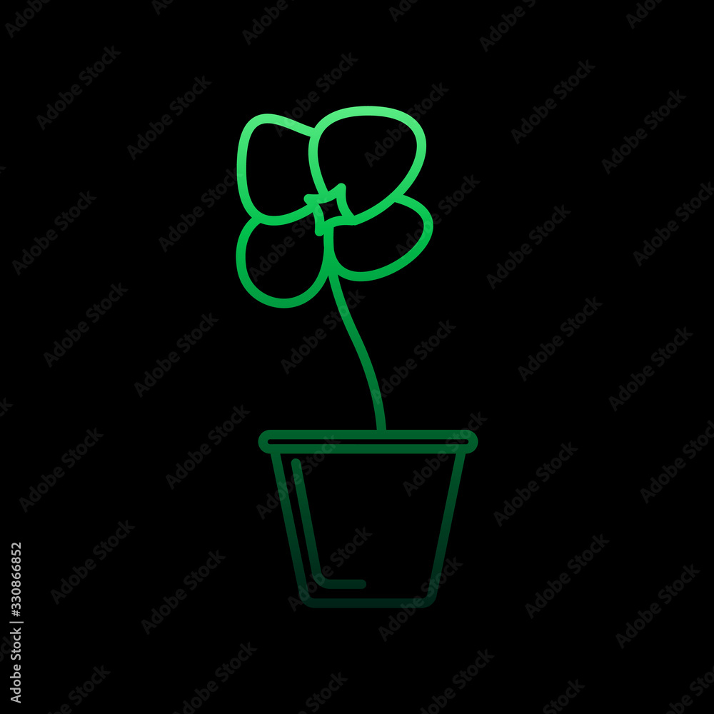 Poster poppy in pot nolan icon. simple thin line, outline vector of flower icons for ui and ux, website or 