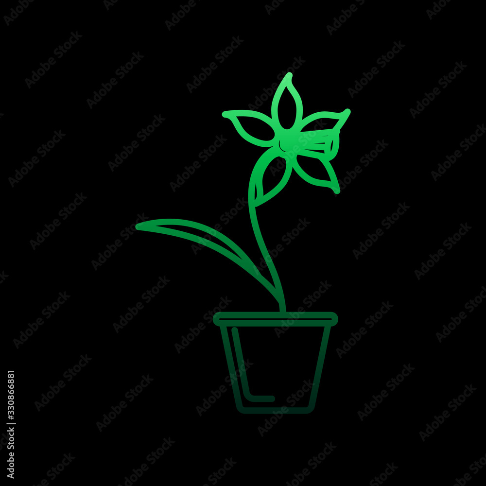 Poster daffodil in pot nolan icon. simple thin line, outline vector of flower icons for ui and ux, website 