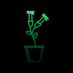 Crocus in pot nolan icon. Simple thin line, outline vector of flower icons for ui and ux, website or mobile application