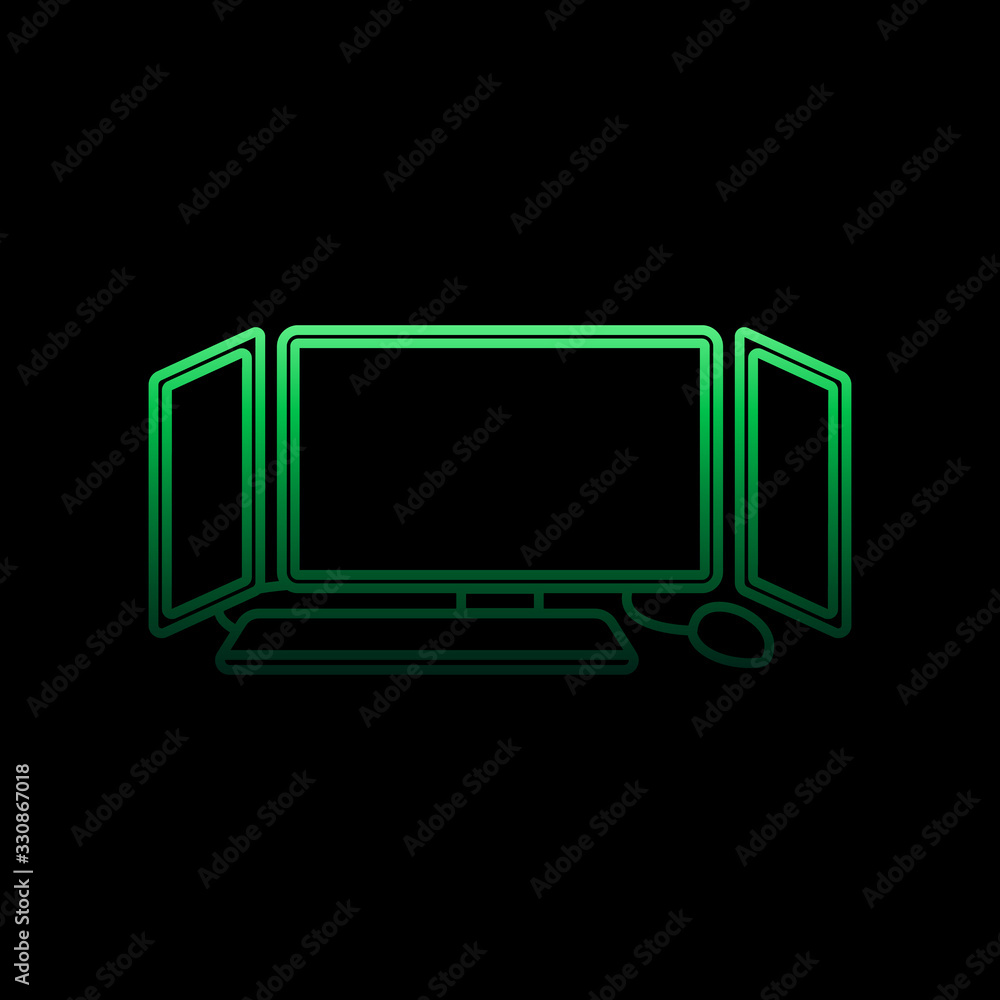Poster video game on computer nolan icon. simple thin line, outline vector of gaming icons for ui and ux, w