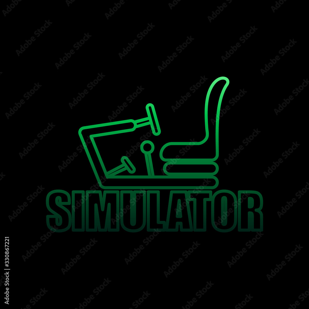 Poster video game simulator nolan icon. simple thin line, outline vector of gaming icons for ui and ux, web