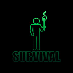 Logo survival games nolan icon. Simple thin line, outline vector of gaming icons for ui and ux, website or mobile application