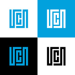 Initial letter UCN logo icon design template elements, beautiful typography - Vector