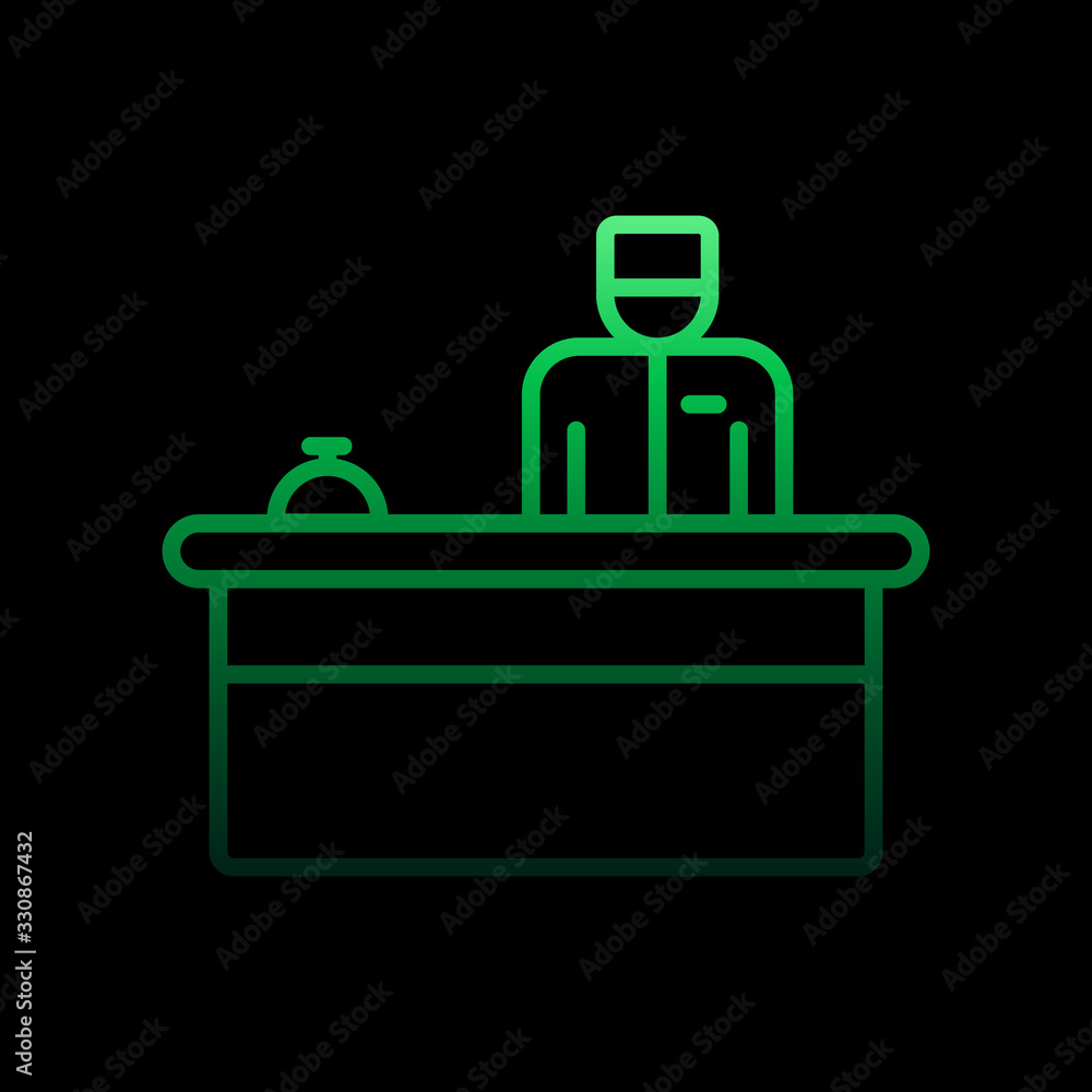 Poster reception in the hotel nolan icon. simple thin line, outline vector of hotel icons for ui and ux, we