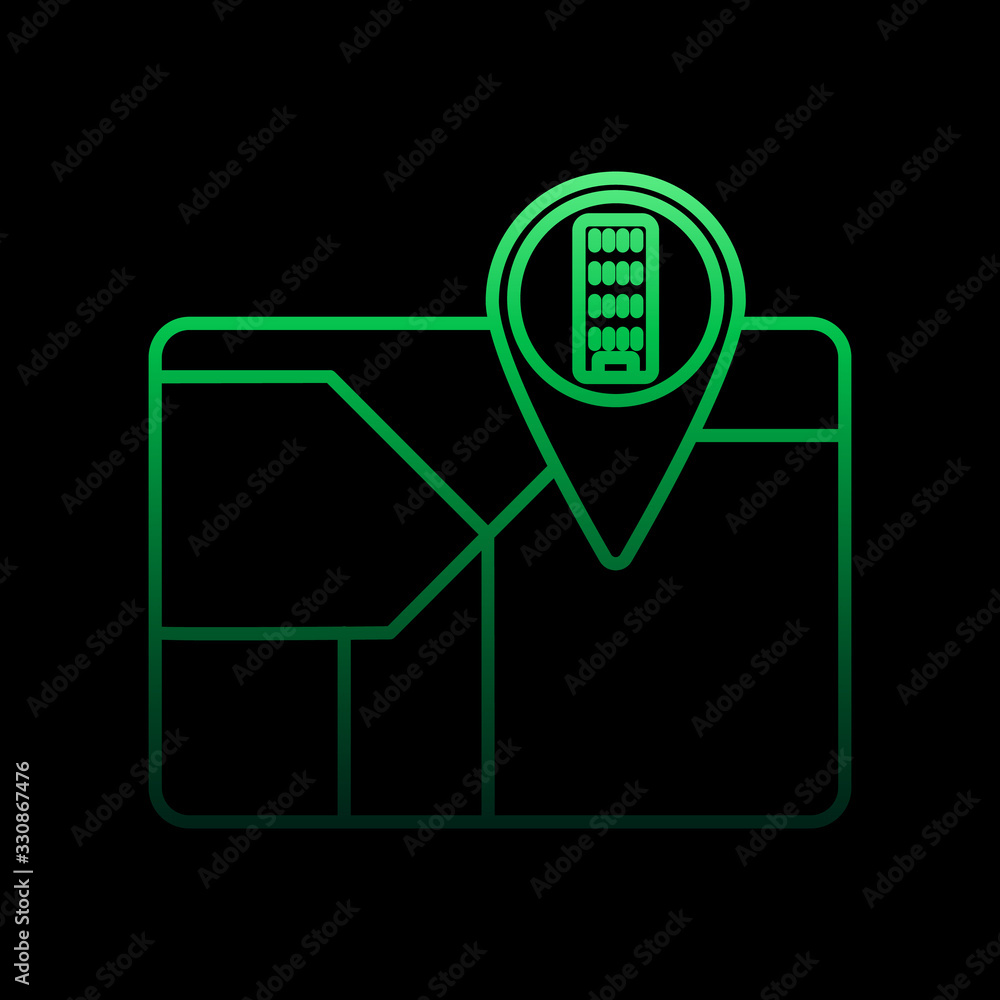 Poster hotel on the map nolan icon. simple thin line, outline vector of hotel icons for ui and ux, website 