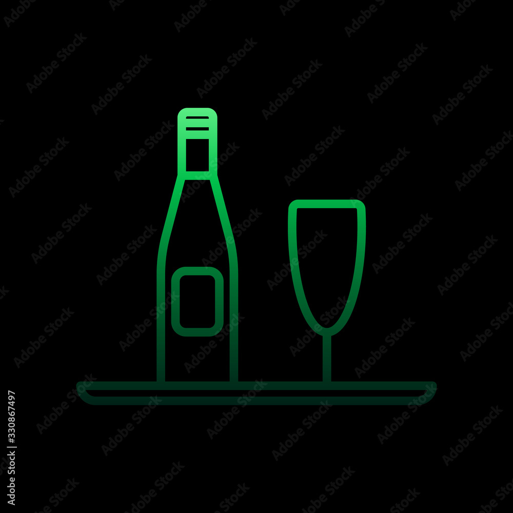 Poster water in a tray nolan icon. simple thin line, outline vector of hotel icons for ui and ux, website o