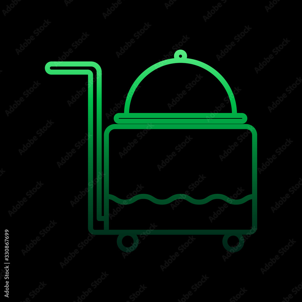 Poster a cart with a tray nolan icon. simple thin line, outline vector of hotel icons for ui and ux, websit