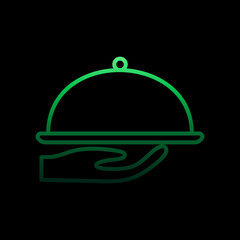 Hand with a tray nolan icon. Simple thin line, outline vector of hotel icons for ui and ux, website or mobile application