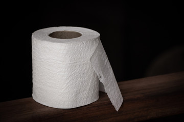 Toilet paper detail with dark background