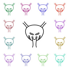 Bladder, organ multi color style icon. Simple thin line, outline vector of human organ icons for ui and ux, website or mobile application
