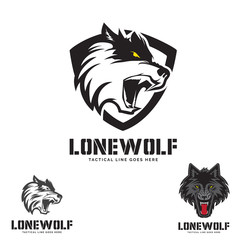 Grey Wolf head  theme logo set vector © creativica