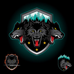 Wolf pack emblem logo © creativica