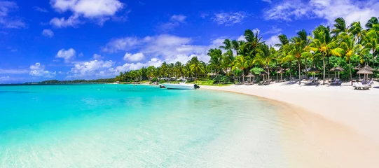 Gardinen Bestes tropisches Reiseziel - die wunderschöne Insel Mauritius, der Strand von Bell Mare © Freesurf