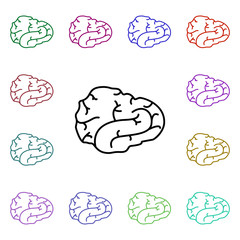 Brain, organ multi color style icon. Simple thin line, outline vector of human organ icons for ui and ux, website or mobile application