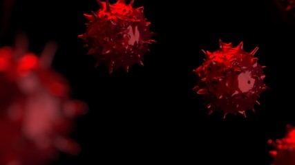 Virus, flu, view of a virus under a microscope, infectious disease. 3D illustration. 3D high quality rendering. 3D CG.