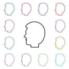 Head, organ multi color style icon. Simple thin line, outline vector of human organ icons for ui and ux, website or mobile application