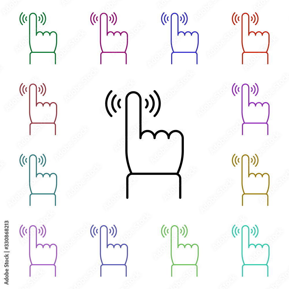 Poster touch, organ multi color style icon. simple thin line, outline vector of human organ icons for ui an