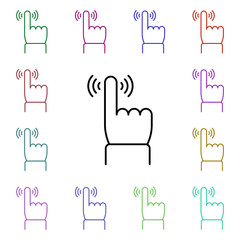 Obraz premium Touch, organ multi color style icon. Simple thin line, outline vector of human organ icons for ui and ux, website or mobile application