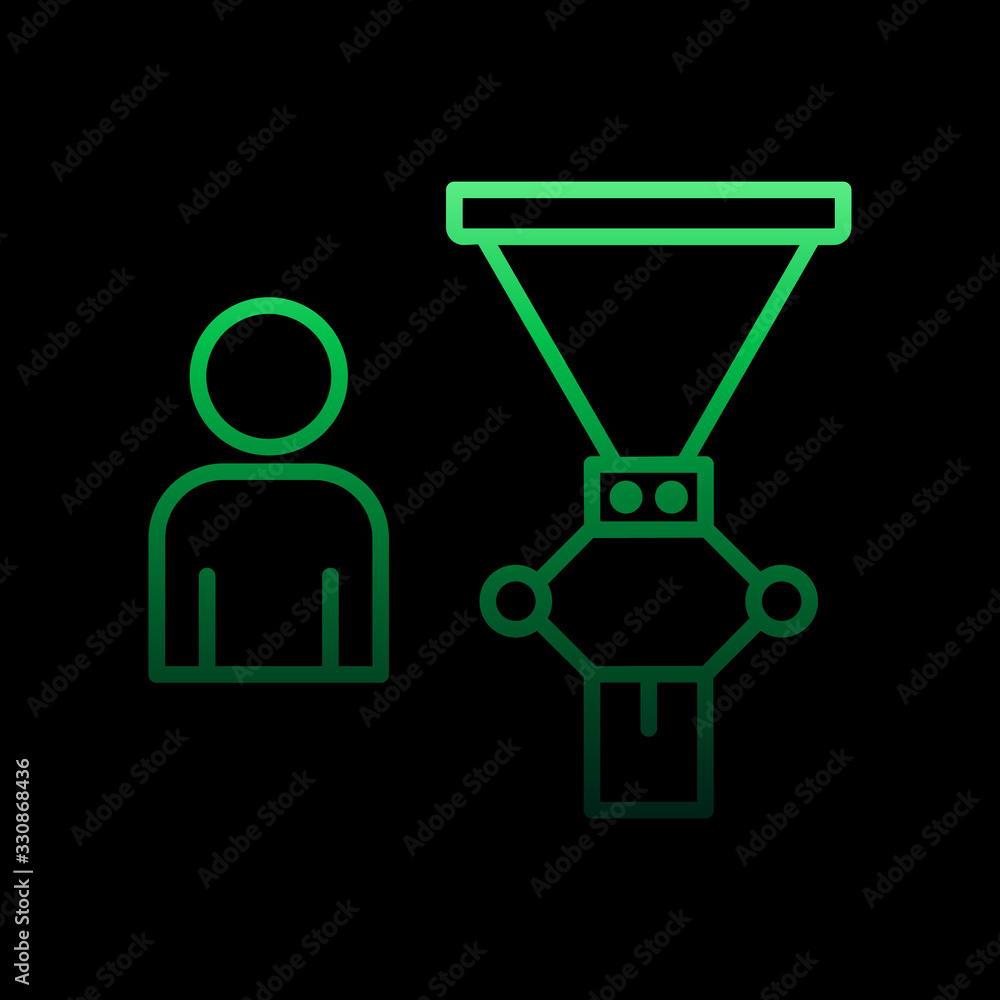 Poster person and mechanism nolan icon. simple thin line, outline vector of intelligence icons for ui and u